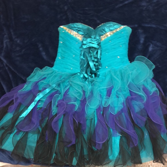 Turquoise Homecoming or prom dress - Picture 5 of 7